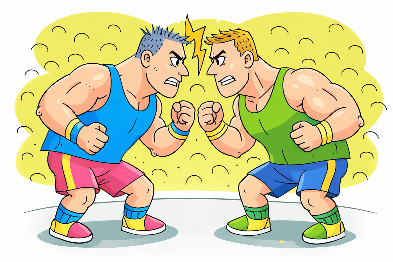 Иллюстрация глагола fight